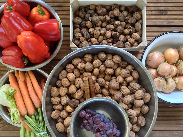 nuts, vegetables, balcony, fresh
