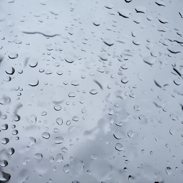 kvapky dažďa, kvapky vody, okno, daždivý deň