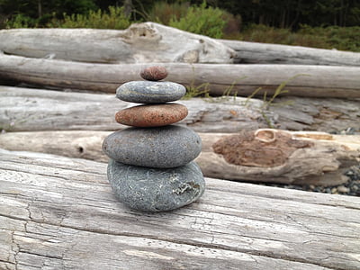 równowaga, Zen, skały, naturalne, sucha, krajobraz, Pustynia