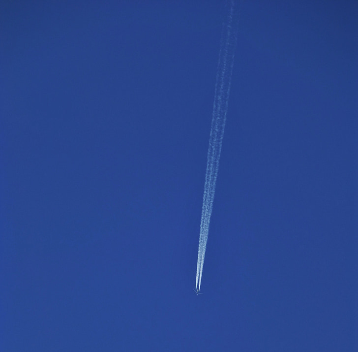 fotografija, dangus, lėktuvas, didelis, lauko, mėlynas dangus, plaukioja