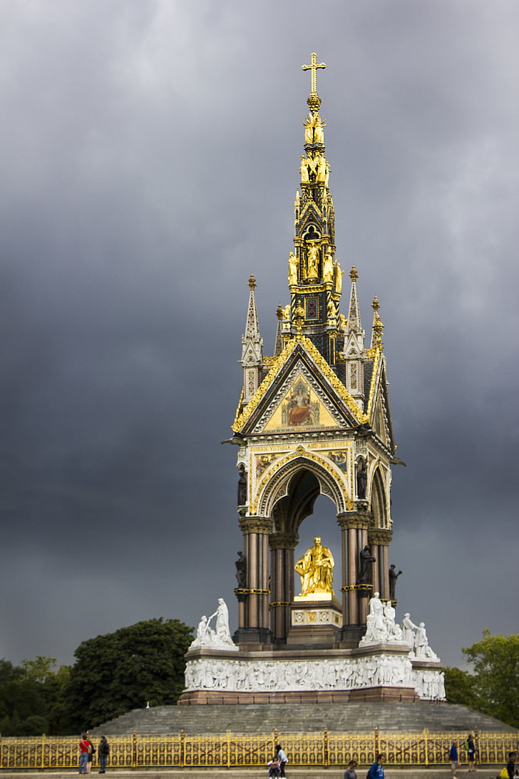 monument, Park, London, dorato, gull, statuen