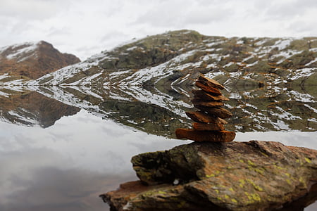 Lake, stenen, water, landschap, Bergen, spiegelen, reflecties
