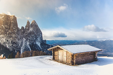 cabine, froide, Hut, paysage, montagne, à l’extérieur, Scenic