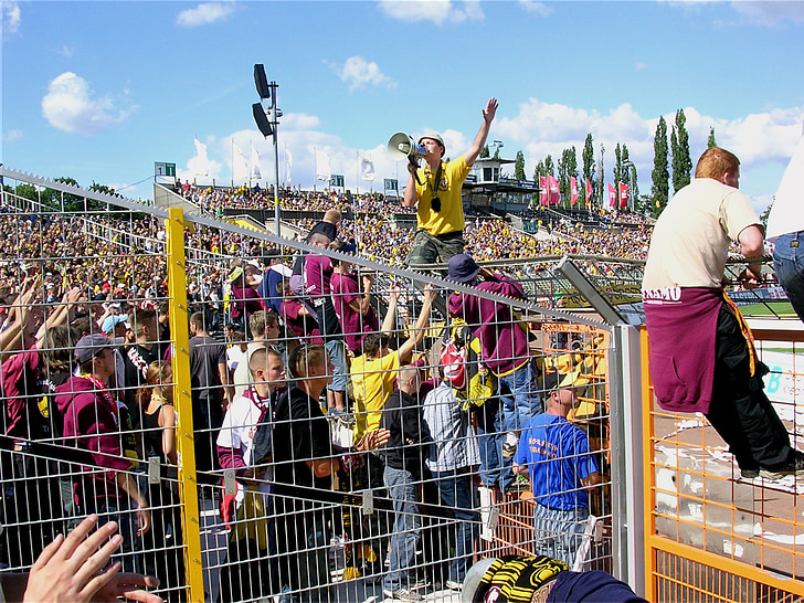 fans, fotboll, Dresden, staket