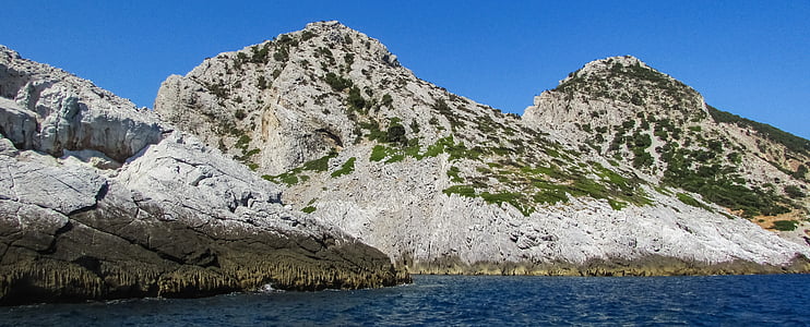 klippkust, klipporna, havet, kusten, ön, naturen, Grekland