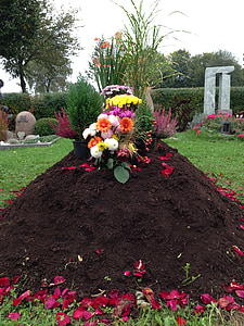 tomb, burial mounds, grave, roses, death, cemetery, rose