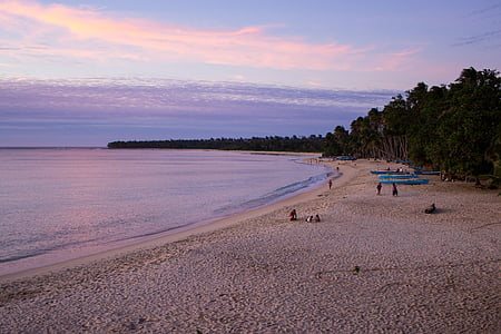 Pagudpud beach, Plaża Zachód słońca, zachód słońca, morze, Ocean, Bay, Zwiedzanie