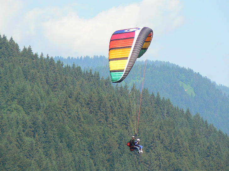 paragliding, mountains, mountain sport, sports activities, landscape, alps, nature