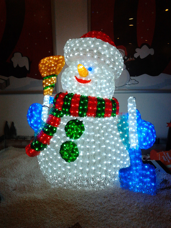 snowman, man, illuminated call out