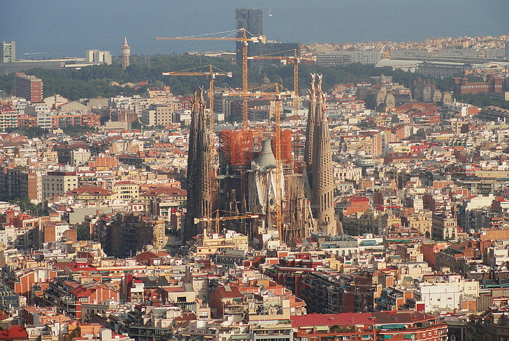 Barcelona, Sveti, Katedrala, Crkva, Prikaz, krajolik, urbane