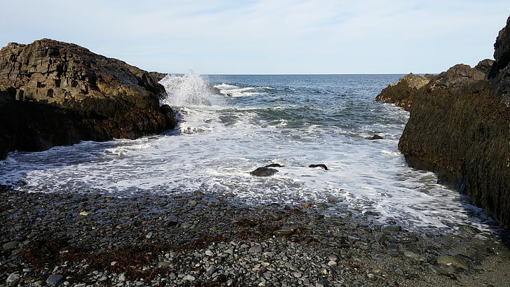 oceano, pedras, ondas, mar, litoral, natureza, Rock - objeto