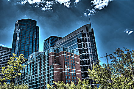 Calgary, město, Kanada, mrakodrap, Panorama, Alberta, městský
