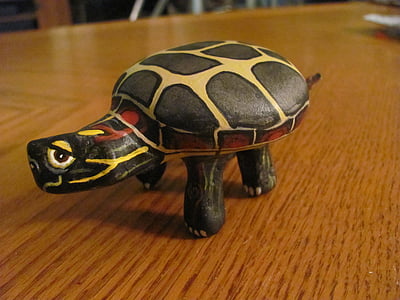 tortugas, roca, pintado, arte, criatura, animal, hecho en casa