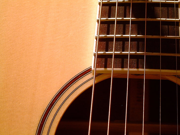 guitarra, acústic, música, musical instrument, so, cordes