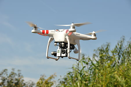 Drohne, Luftbild, Djee, fliegen, Luftfahrzeug, Hubschrauber, Technologie