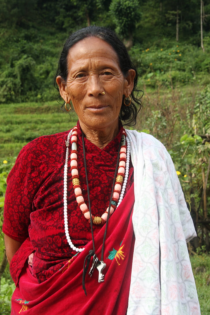 mujeres, Nepal, tradicional, ropa, mujer