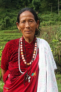 vrouwen, Nepalese, traditionele, kleding, vrouw