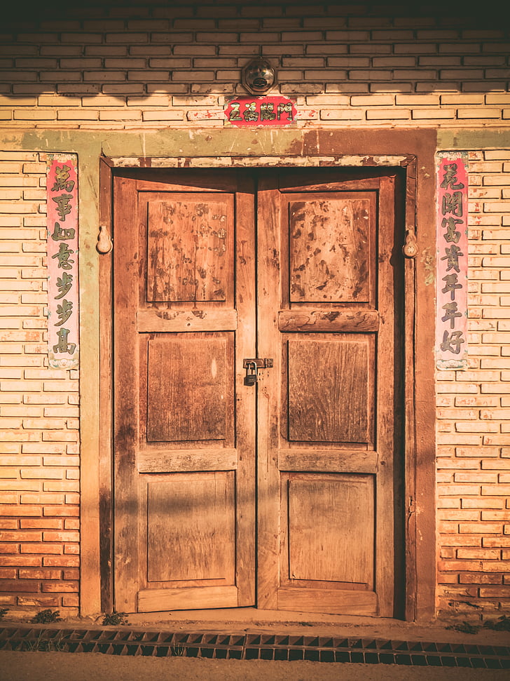 durvis, Žagars, vecā māja, koka, Chines māja