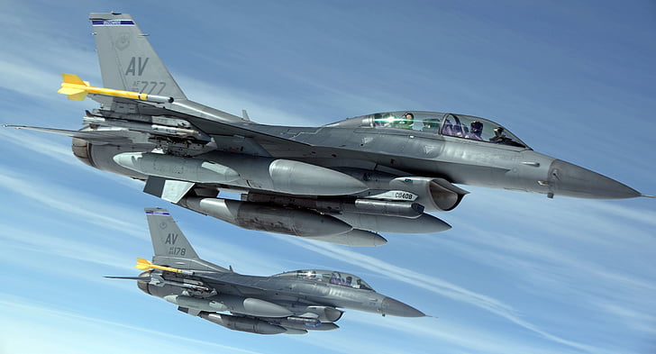 jets de militaires, avions, Flying, Aviation, F16, Fighting falcons, combattants