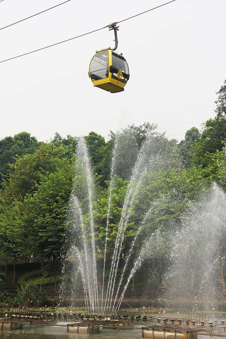 fountain on the cable car, fountain, cable car, tourist attractions, park corner