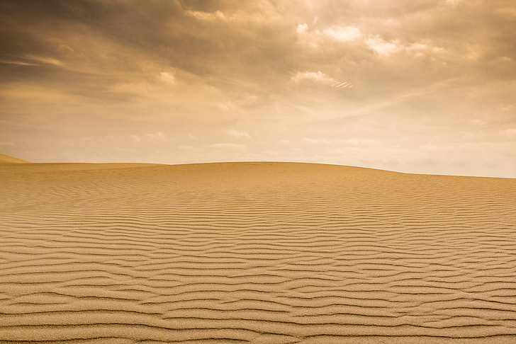 krajina, poušť, Příroda, písek, vzor, vlnky, povrch