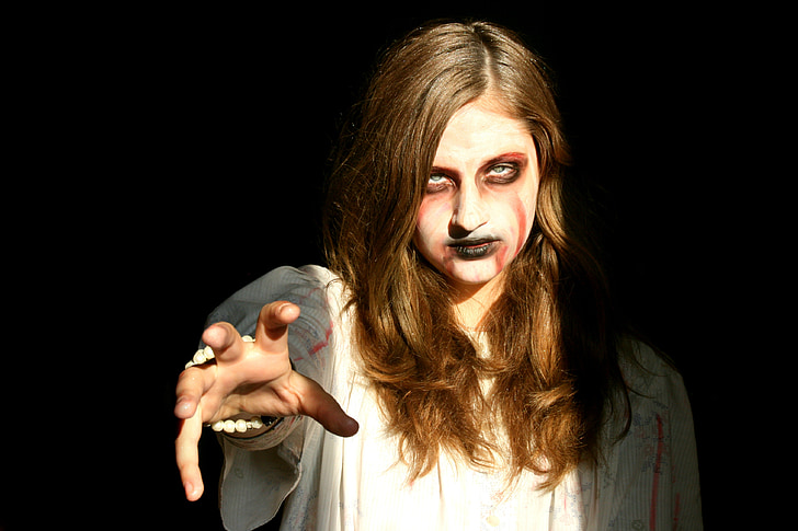 horror, halloween, girl, ghost, fear, caucasian Ethnicity, spooky