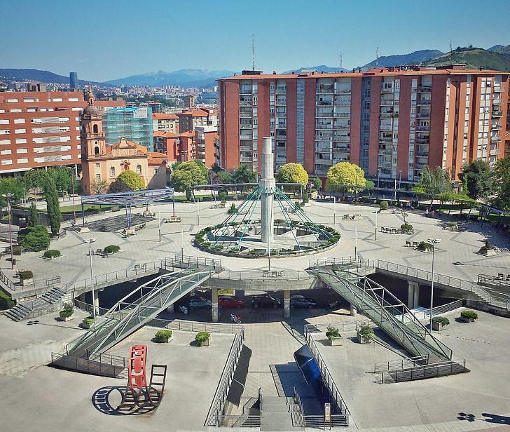 Plaza, bâtiments, architecture, paysage urbain