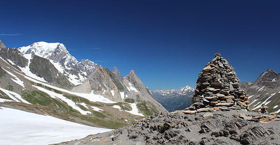 Mont blanc, mont blanc-túra, Alpok, migráció, trekking, hegyi, táj