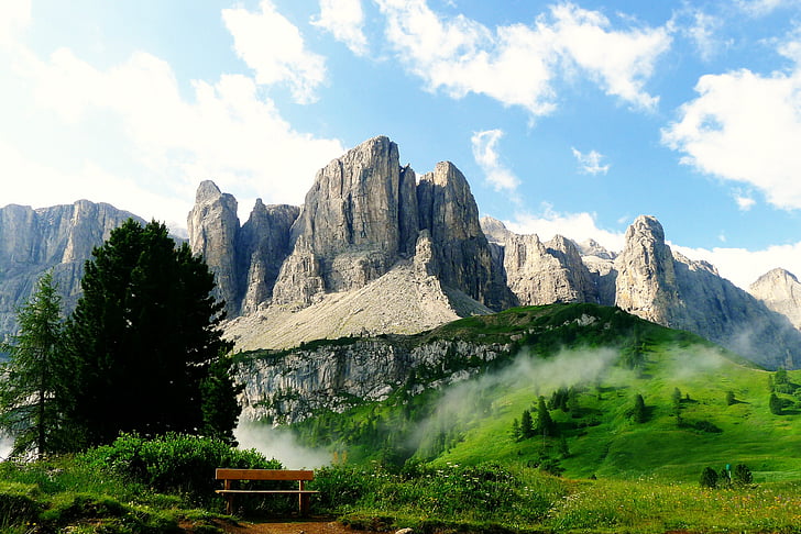 kalnai, Pietų Tirolis, Dolomitinės Alpės, Alpių, kraštovaizdžio, kalnų pasaulis, kalnų