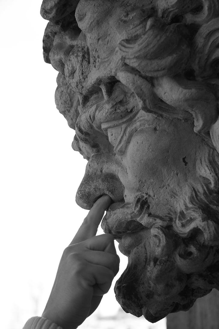 escultura, Dresden, nas, gossera, perforació, blanc i negre