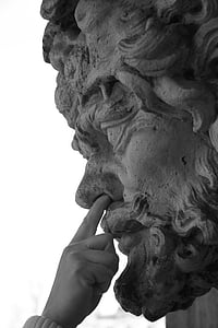 скульптура, Дрезден, нос, Питомник, бурение, черный и белый