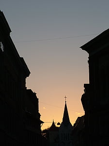 Letonya, Riga, alacakaranlık, akşam