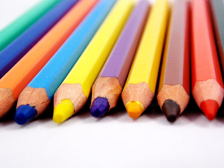 μολύβια, ουράνιο τόξο, χρωματιστά μολύβια, πολλαπλών χρώμα