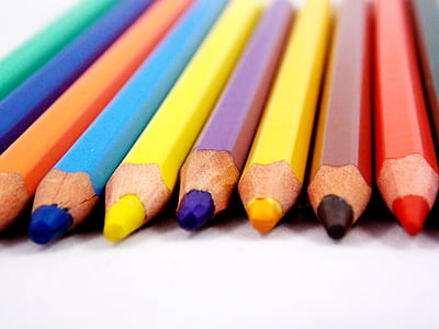 lápices de, arco iris, lápices de colores, multi color