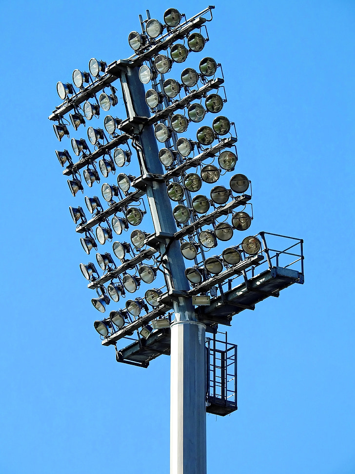 lamps, spotlight, light, lighting, stadium, sports ground, technology