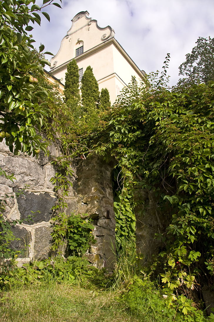Zamek, ogród, ściana, Tyresö