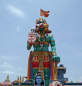 雕像, 寺, 哈努曼, 猴神, panchamukhi 哈努曼, 神话, 印度教