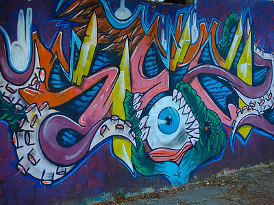 graffiti, art, urban, wall, painting, vandalism, young