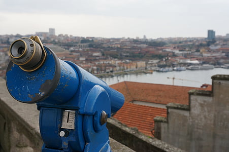 Porto, paisagem, cidade, Portugal, ponto de vista, rua, casas