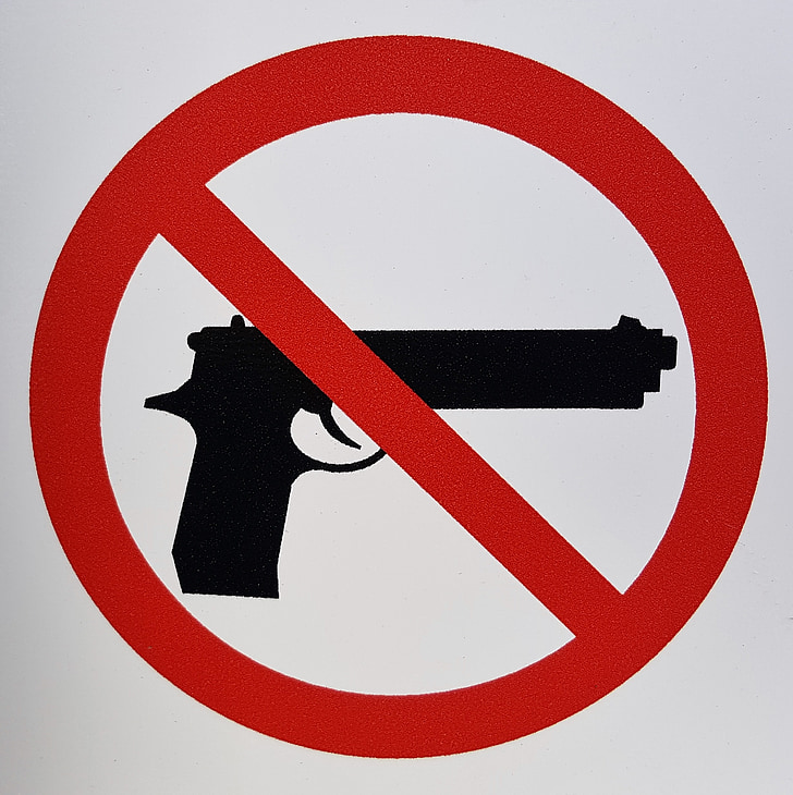 Gun kontroly, Gun zákony, znamenie, obmedzenia, zákaz, nelegálne, druhá zmena