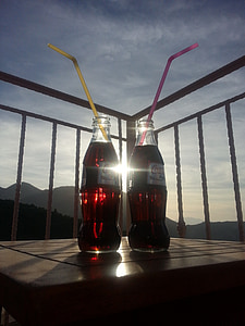 Coca cola, Flaschen, trinken, paar, paar, romantische, Romantik