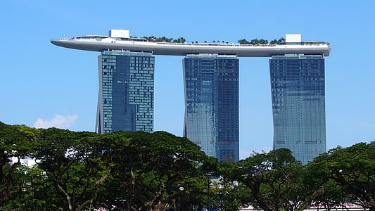 Marina bay hotel, takträdgården, Singapore