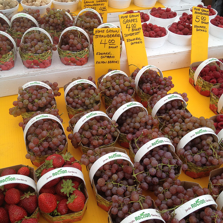 grapes, fruit, market