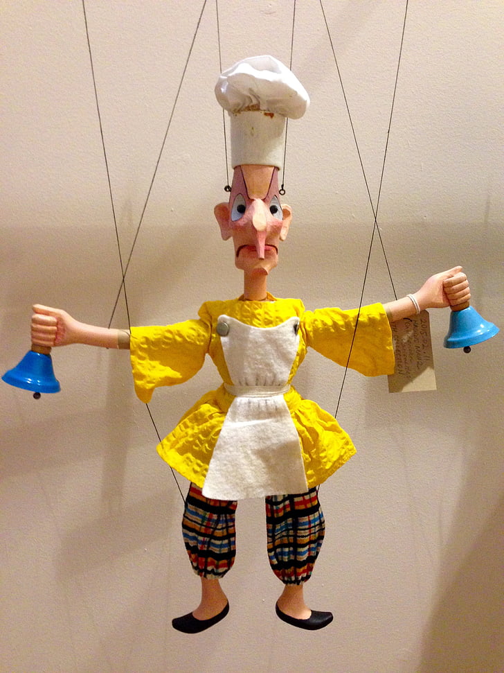marioneta, chef, cocinar, marioneta