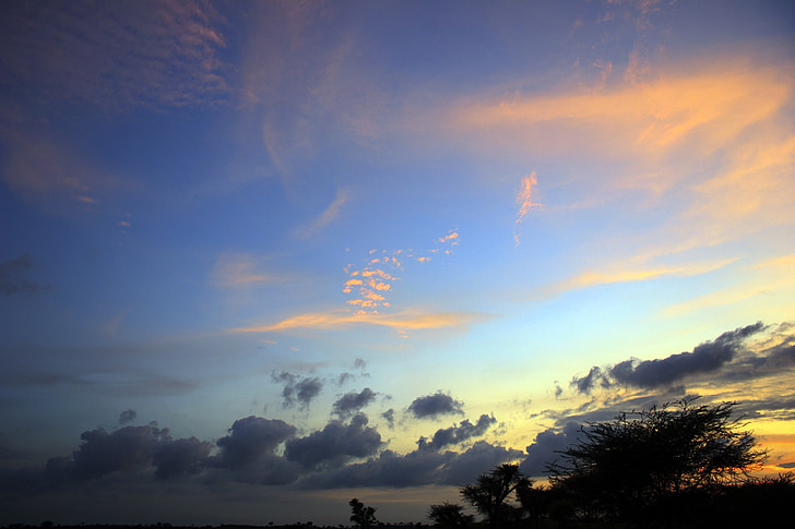 zachód słońca, niebo, chmury, na zewnątrz, sceniczny, spokojny, stratosfery