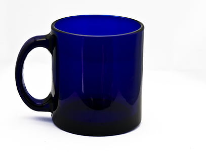 Cup, lasi, sininen, muki, laitteet