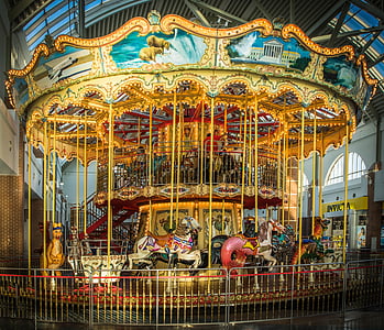 carousel, horse, amusement, carnival, park, fun, ride