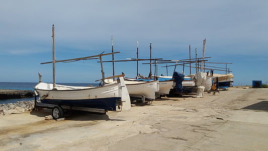 Mallorca, port, rustikk, nautiske fartøy, sjøen, havn, stranden