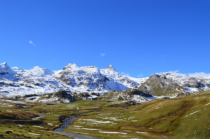 landskap, bergen, vandring, naturen, Alperna