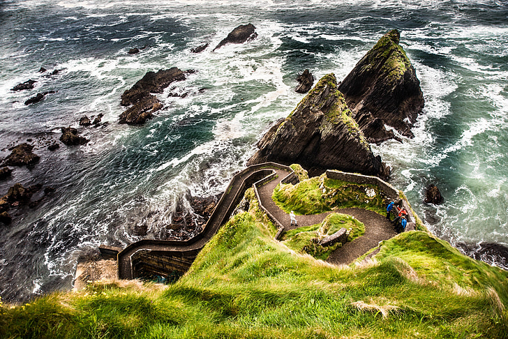 Irlanda, papel de Dunquin, Dingle Islândia, natureza, água, mar, oceano